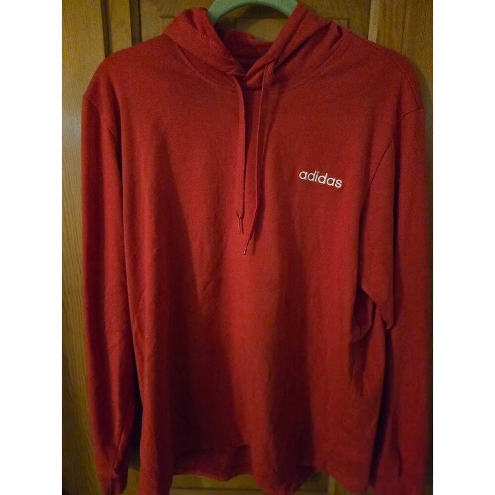 Adiddas large long sleeve hoodie red